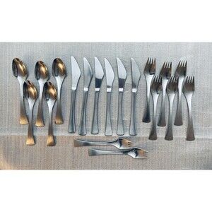 Oxford Hall Venus Flatware Lot 21 pcs Portugal MCM 18/8 Forks Spoons Knives